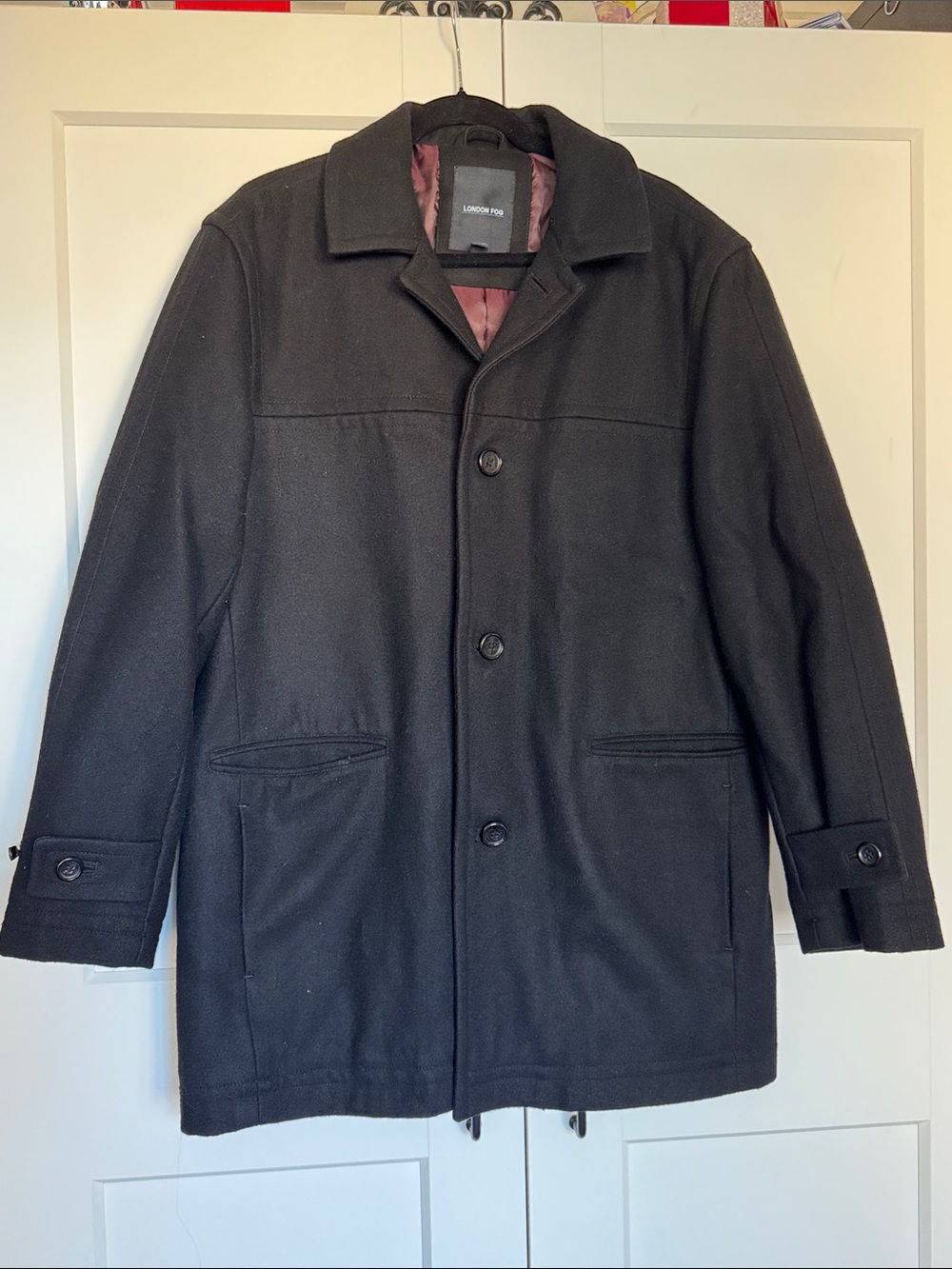 Men's London Fog Coat Black Size M